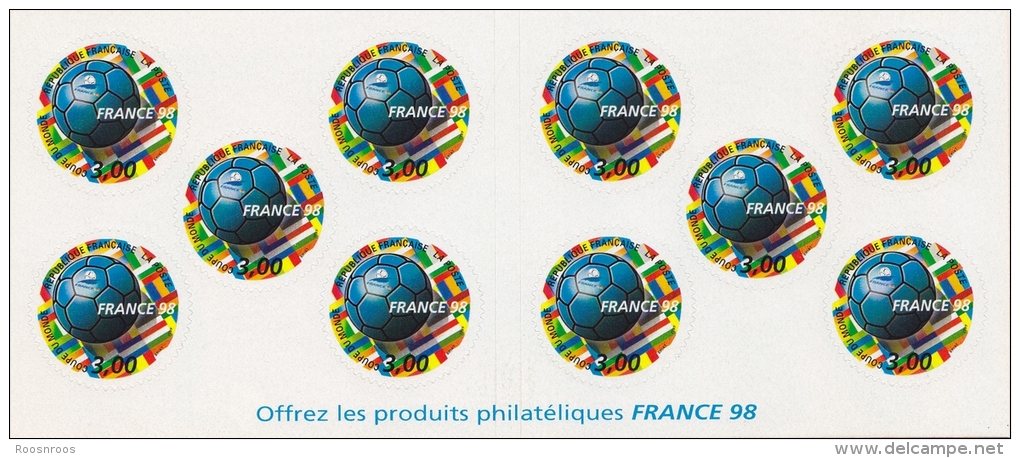 CARNET  COUPE DU MONDE FOOTBALL FRANCE 98 NON PLIE - Commemoratives