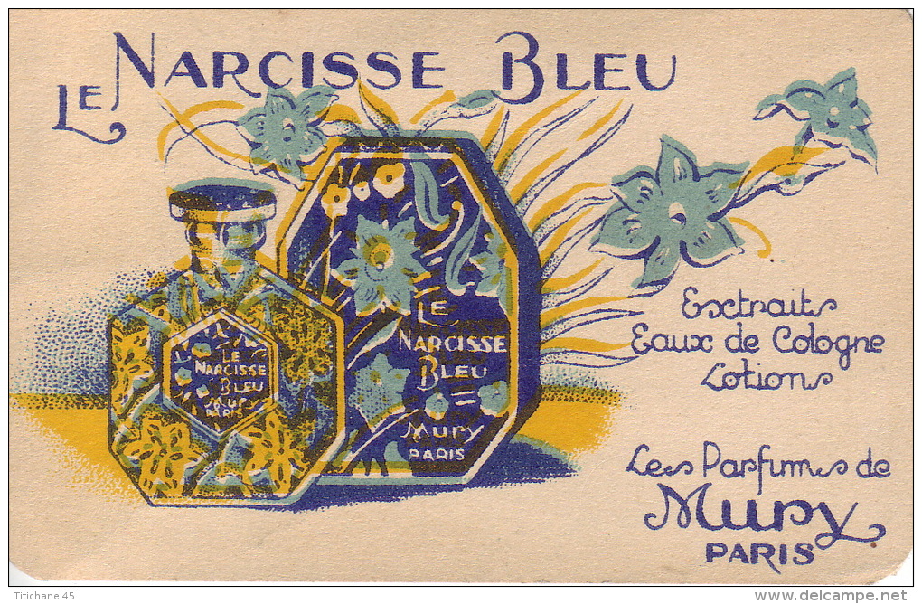 Anciennes (jusque 1960) - Carte parfum - LE NARCISSE BLEU de MURY - Variante