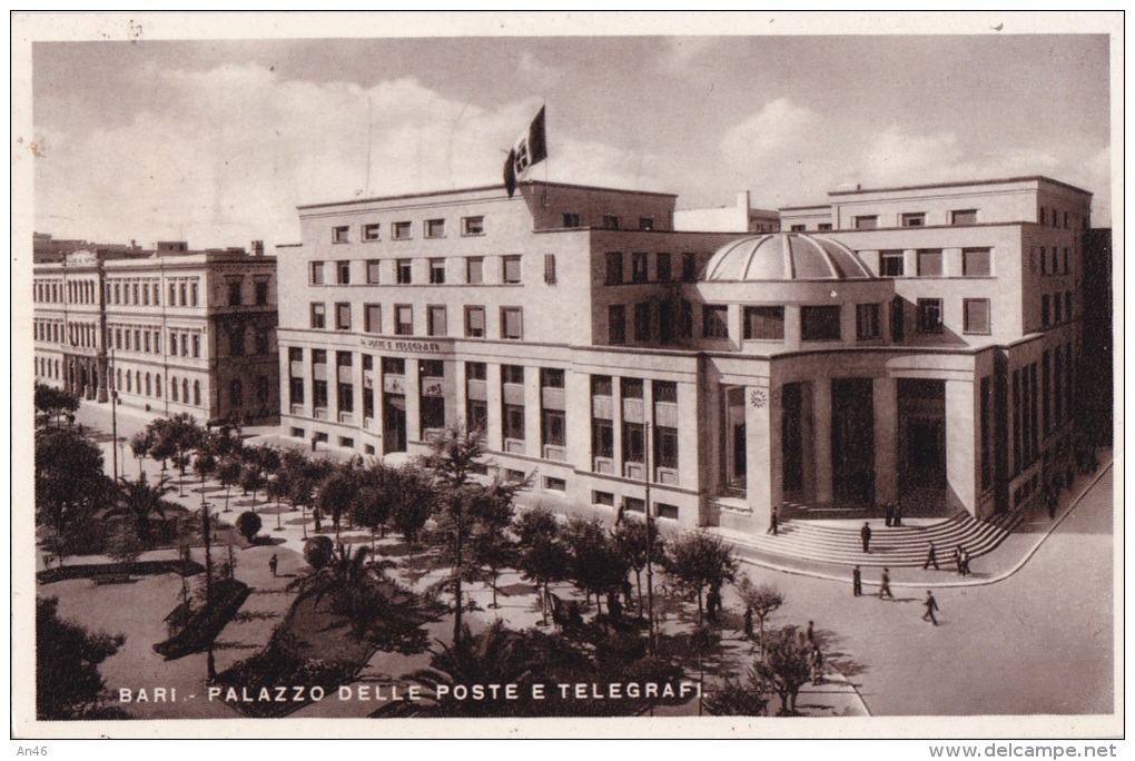 BARI- PALAZZO DELLE POSTE E TELEGRAFI VG 1940 AUTENTICA 100% - Bari