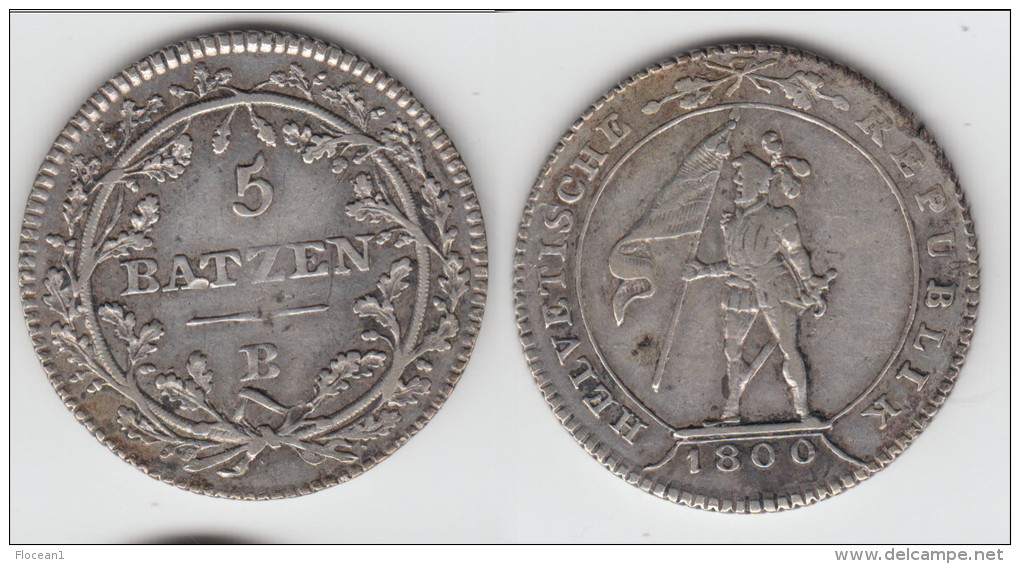 **** SUISSE - SWITZERLAND -  5 BATZEN 1800 B - ARGENT - SILVER **** EN ACHAT IMMEDIAT - Otros & Sin Clasificación