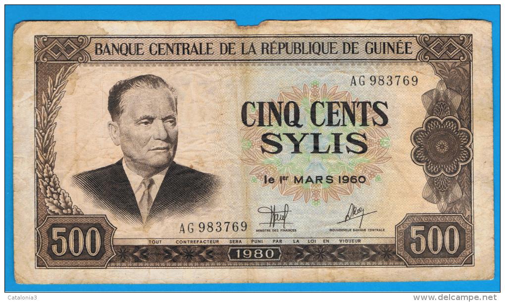 GUINEA - 500 Sylis 1980  P-27  Serie AG - Guinea