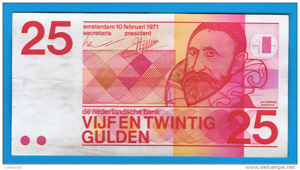 HOLANDA - Netherlands - Pays-Bas =  25  Gulden 1971  P-92 - 1  Florín Holandés (gulden)