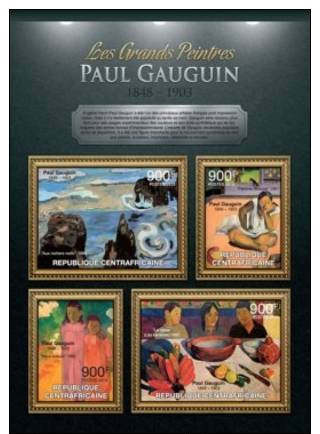 Ca13109a Central African 2013 Painting S/s Paul Gauguin - Impressionisme