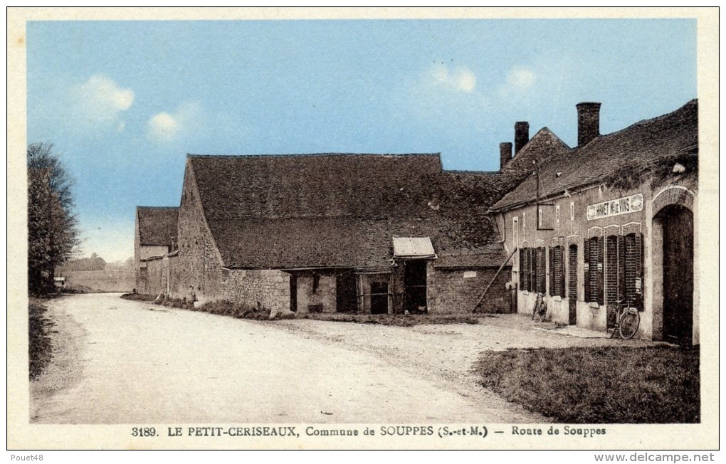 77 -  LE PETIT CERISEAUX, Commune De SOUPPES -  Route De Souppes.épicerie HAMET - Autres & Non Classés