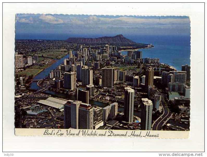 - ETATS UNIS HI . HAWAII . BIRD'S EYE VIEW OF WAIKIKI AND DIAMOND HEAD . - Hawaï