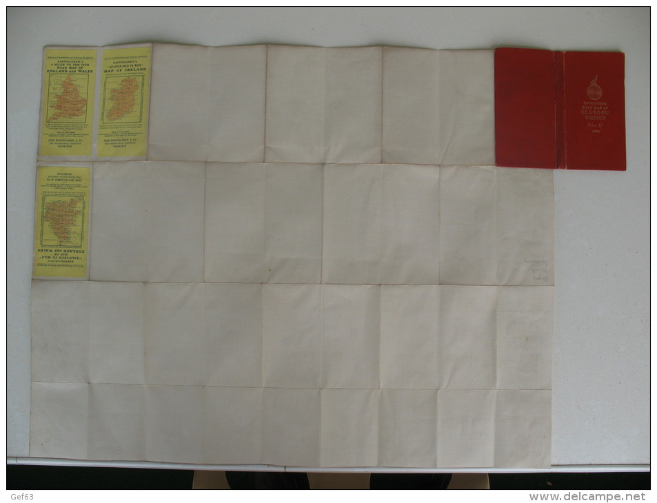 Bartholomew's - Cyclist's Road Map Of Glasgow District - Cartes Routières