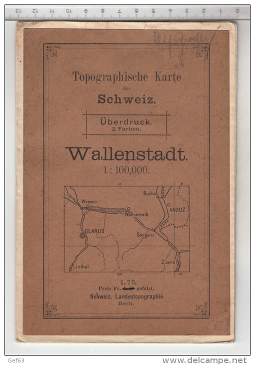 Topographische Karte Der Schweiz - Wallenstadt 1922 - Cartes Topographiques