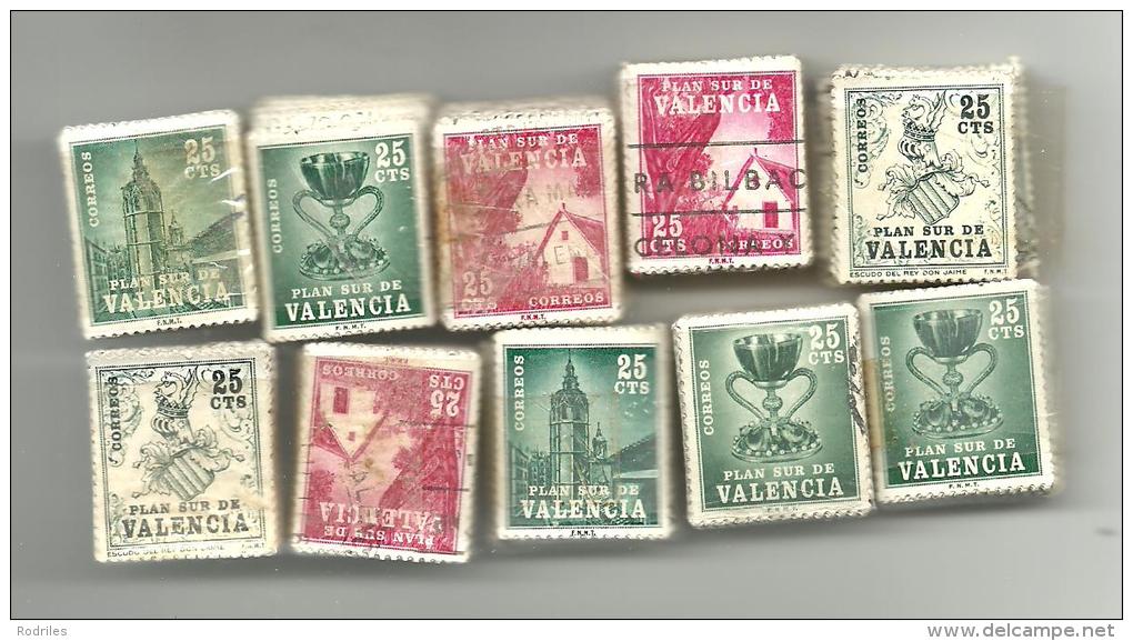 España. 10 Paquetes De 100 Sellos De Valencia - Asturias & Leon