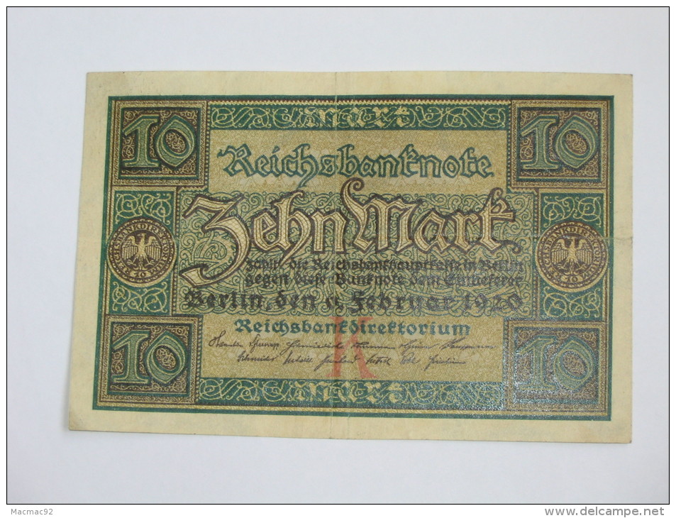 10 Zehn  Mark - Berlin  1920 Reichsbanknote - Germany -. - 50 Mark