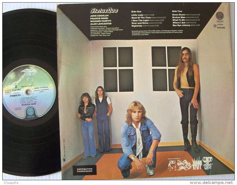 STATUS QUO RARE LP POP ROCK On The Level Pressage 1975 Made In FRANCE - Disco, Pop