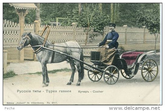 N°32548 -cpa Types Russes -cocher- Attelage- - Attelages