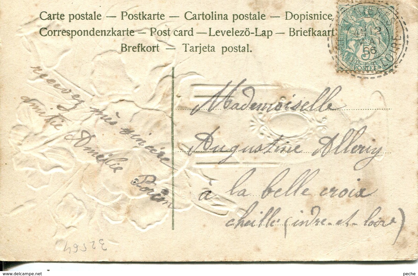 N°32564 -cpa  Gaufrée (embossed Card) Je Pense à Vous- - - Autres & Non Classés