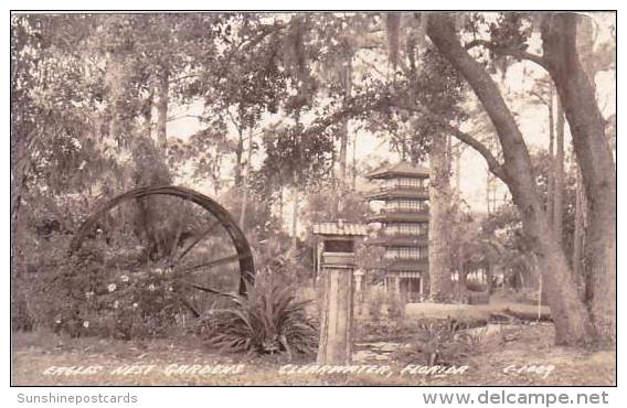 Florida Clearwater Eagles Nest Gardens 1942 Real Photo - Clearwater