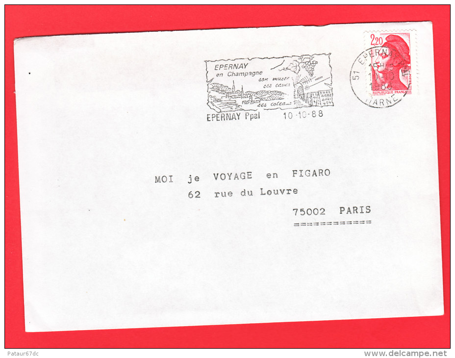 Flamme Dpt 51 : EPERNAY Ppal (SCOTEM N°  7202 émise Le 27/04/1985) : En Champagne - Musées, Caves, Coteaux... - Mechanical Postmarks (Advertisement)