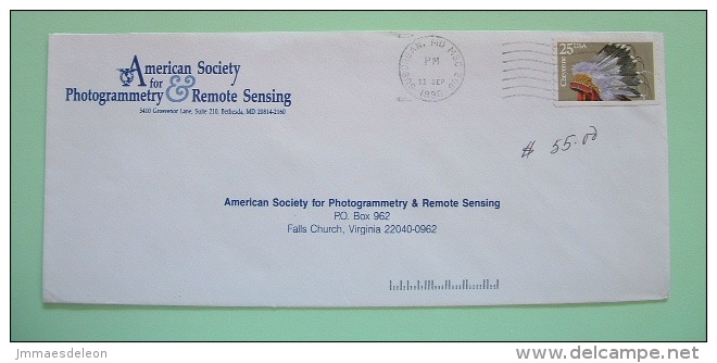 USA 1990 Cover From Suburban - Photogrammetry Remote Sensing - Cheyenne Indian Head Dress Feathers - Altri & Non Classificati