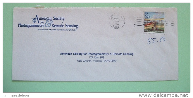 USA 1990 Cover To Virginia - Photogrammetry Remote Sensing - Plane - International Postal Congress - Otros & Sin Clasificación