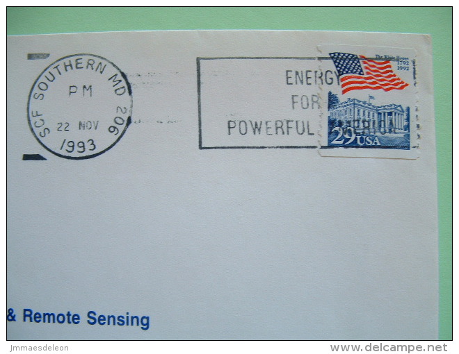 USA 1993 Cover From SCF Southern Maryland  - Flag - White House - Photogrammetry Remote Sensing - Storia Postale
