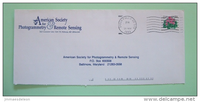 USA 1993 Cover From Sioux Falls - Flowers African Violet - Remote Sensing - Storia Postale