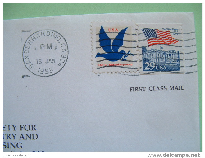 USA 1995 Cover From San Bernardino - Flag - White House / Peace Dove Bird / Geography Logo - Lettres & Documents