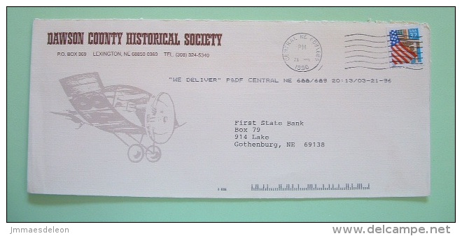 USA 1996 Cover From Central NE - Peace Dove Bird -  Flag - Briefe U. Dokumente