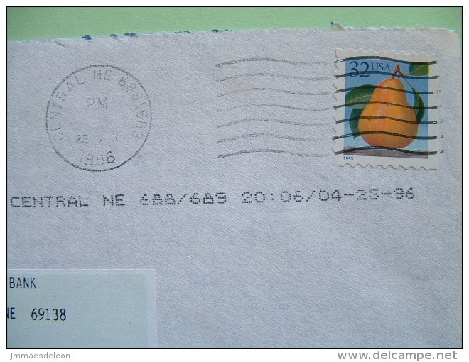 USA 1996 Cover From Central NE - Fruit Pear - Covers & Documents