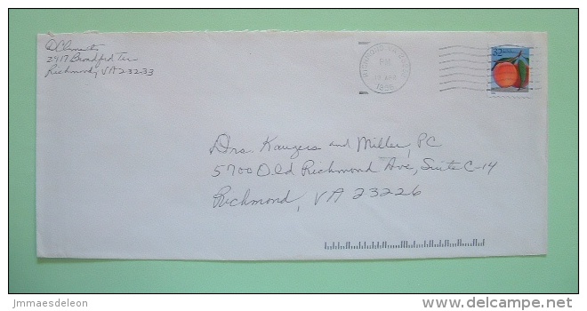 USA 1996 Cover To Richmond - Fruit Peach - Storia Postale