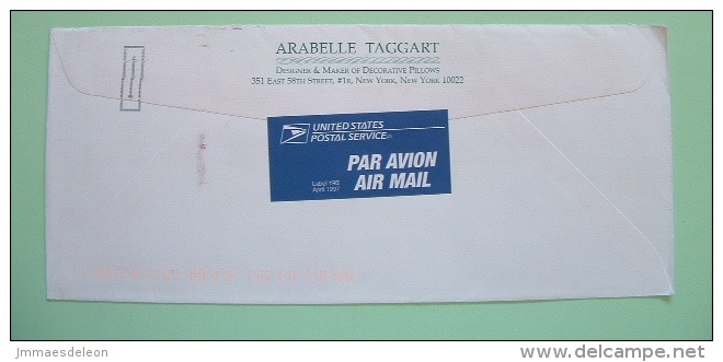 USA 1999 Cover From New York To London England - Fruits Raspberries Blackberries - Airmail Label On Back - Lettres & Documents