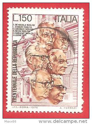 ITALIA REPUBBLICA - USATO - 1976 - 30º Anniversario Della Repubblica Italiana  - Ritratti Presidenti - £ 150 -  S. 1336 - 1971-80: Usati