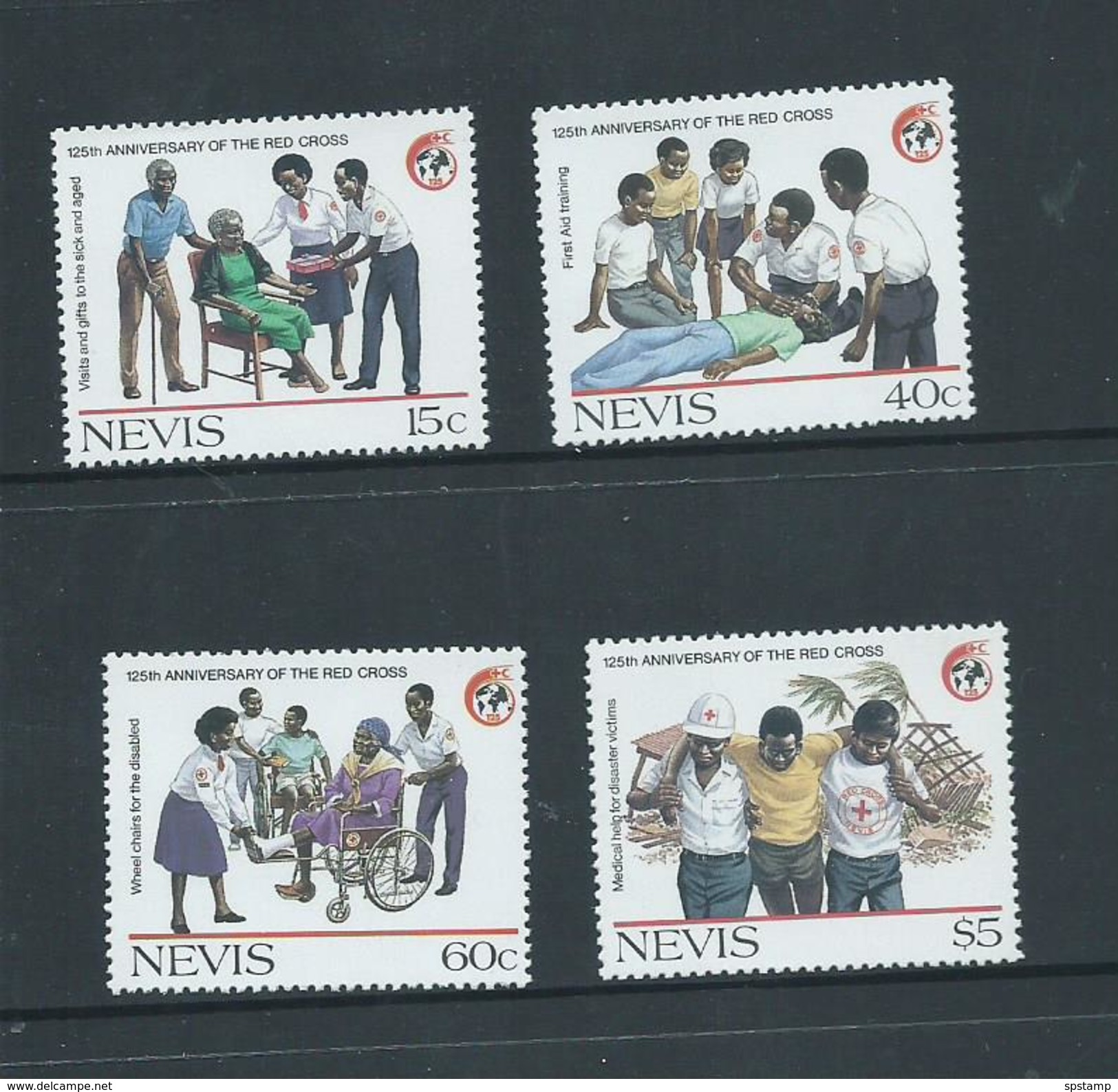 Nevis 1988 Red Cross Anniversary Set 4 MNH - St.Kitts En Nevis ( 1983-...)