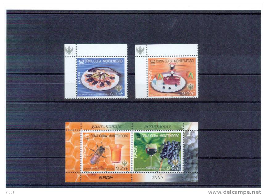 Montenegro 2005 Michel 104 -105 + Block 1 Europa Cept Postfrisch / Unmounted Mint - 2005