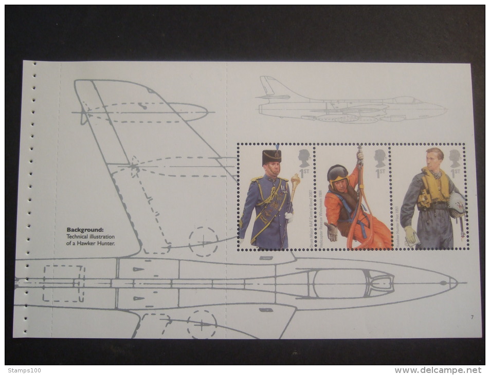 GREAT BRITAIN 2008 FROM RAF UNIFORMS PRESTIGE BOOKLET PANE 2  MNH **  (Q12-230/015 - Unused Stamps