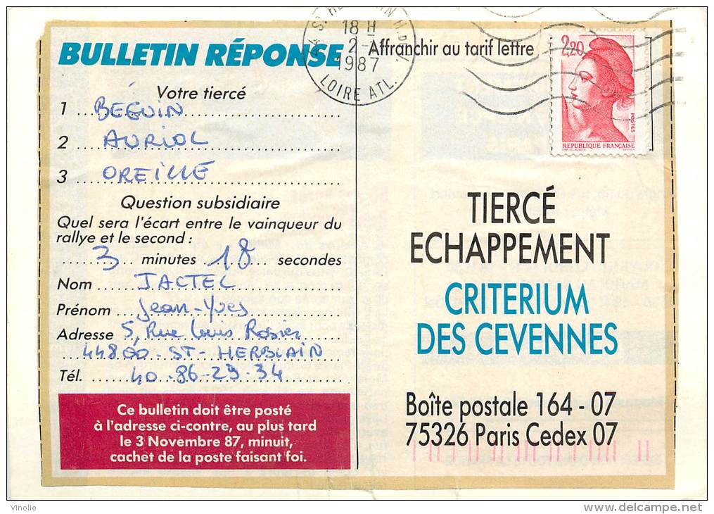 : Réf : J-12- 5202 : Saint Herblain Papier Collé Au Dos - Saint Herblain