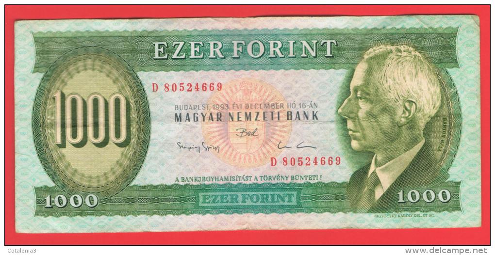 HUNGRIA - HUNGARY -  1000 Forint  1993  P-176 - Hungría