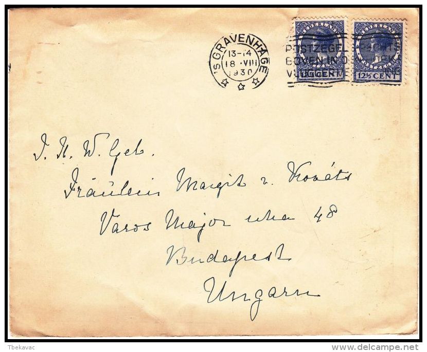 Netherlands 1930, Cover Gravenhage To Budapest - Lettres & Documents
