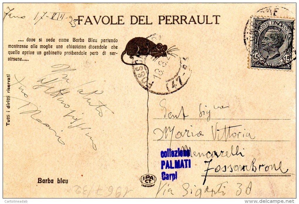 [DC8831] CARTOLINA ILLUSTRATA - FAVOLE DI PERRAULT - BARBA BLEU - VIAGGIATE 1923 - Viaggiata 1930 - Old Postcard - Fiabe, Racconti Popolari & Leggende