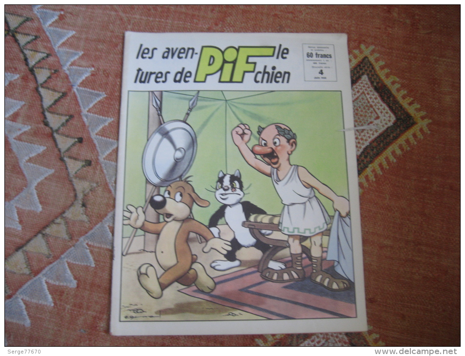 Les Aventures De Pif Le Chien N° 4 De Juin 1958 Humanité Arnal Vaillant Gadget Placid Muzo Arthur - Pif - Autres