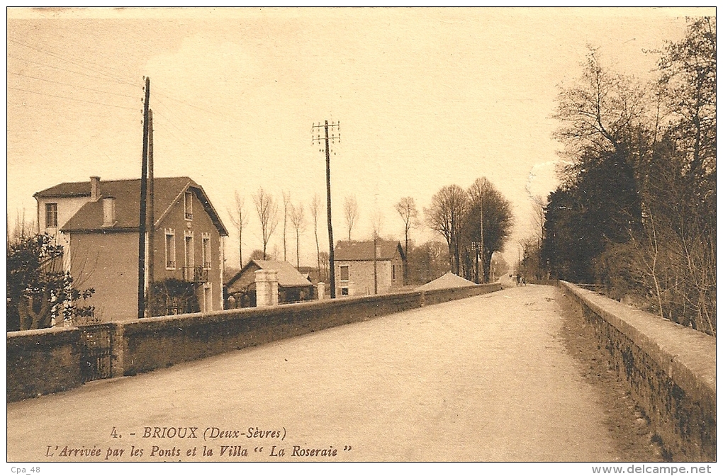 Deux-Sèvres- Brioux -L'arrivée Par Les Ponts Et La Villa "La Roseraie". - Brioux Sur Boutonne