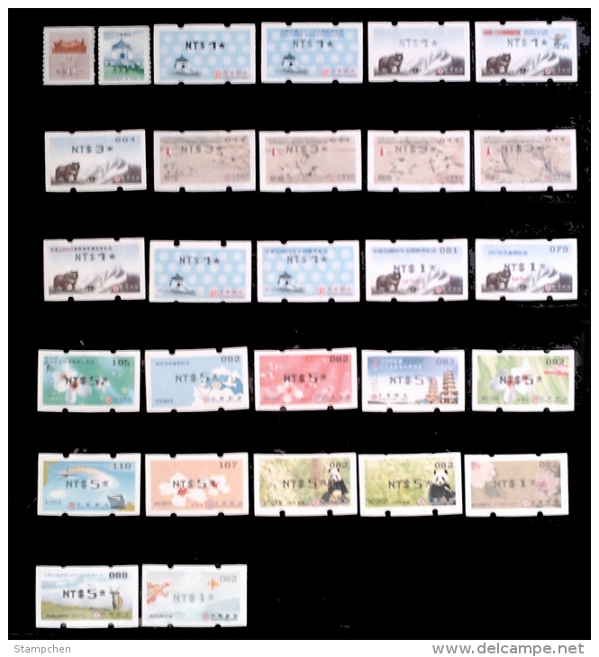 1995 - 2012 Simple Full Collection Of Taiwan ATM Frama Stamps 28 Pieces Unusual - Fehldrucke