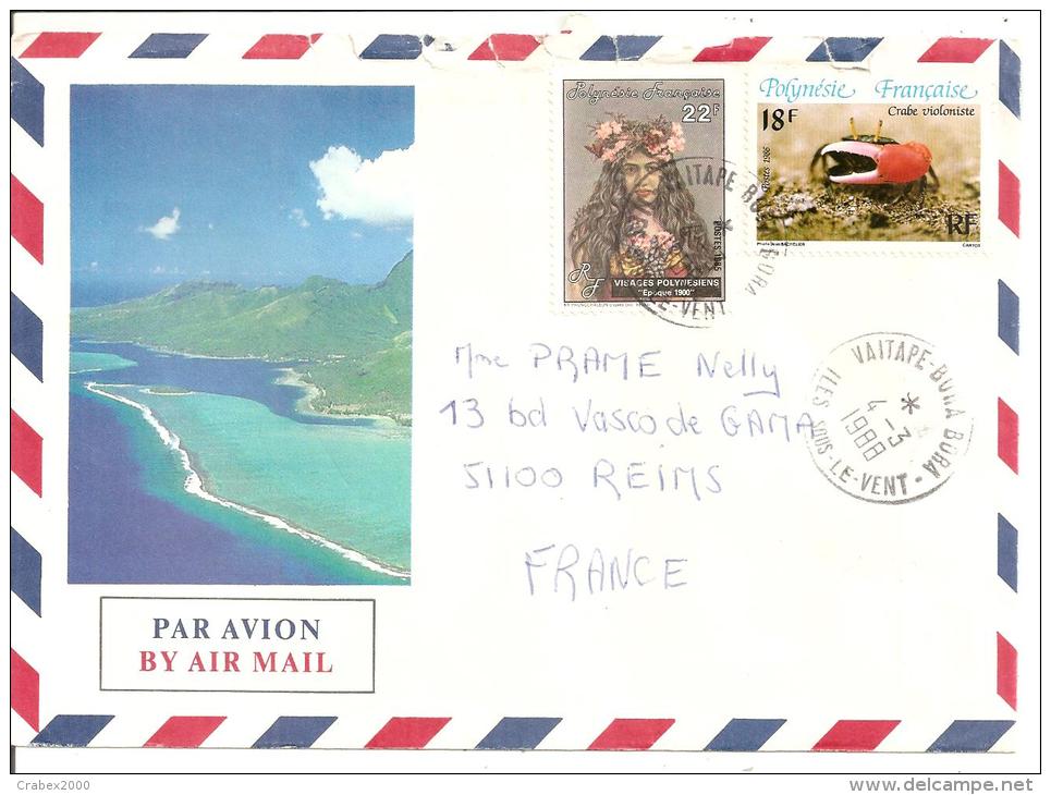 N°Y&T 230+246  BORA BORA       Vers FRANCE  Le  04 MARS 1988 - Cartas & Documentos