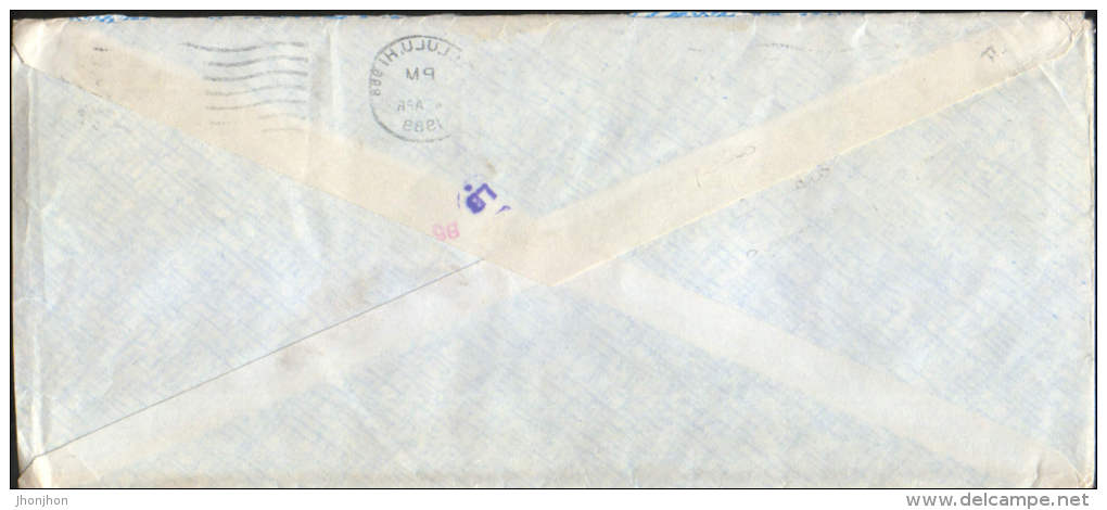 USA-Erreur!-Env Circ In 1988 Air Mail From Hawaii In Italy,departure Stamp Of On The Back Is In Mirror,very Rarely-2/sca - Other & Unclassified