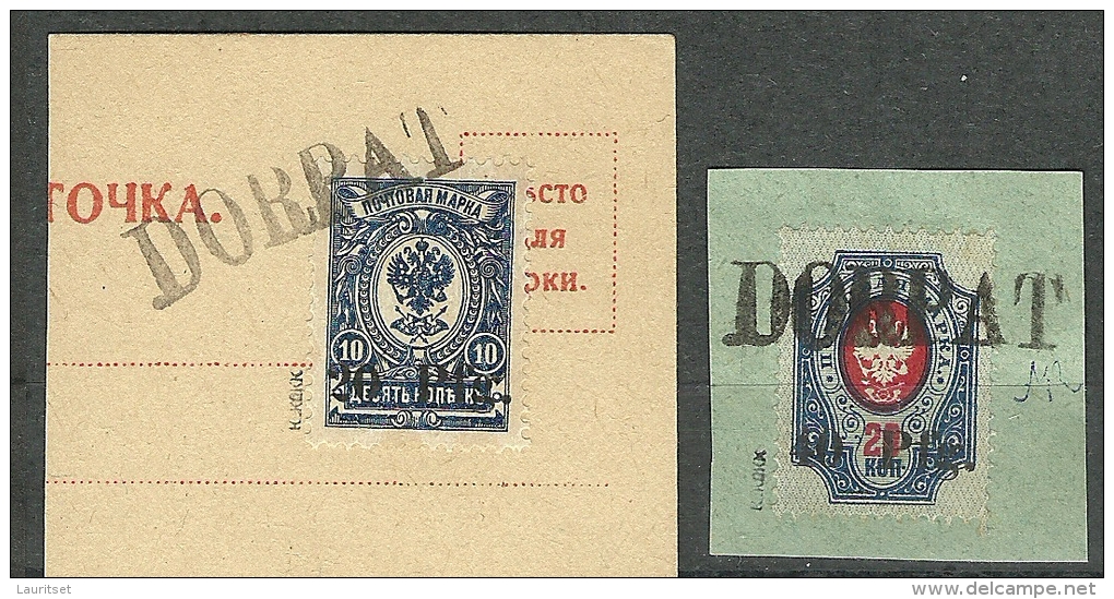 ESTLAND Estonia Estonie 1918 German Occupation Dorpat Tartu Line Cancel DORPAT On Cover Out Cuts Signed K. KOKK - Estland