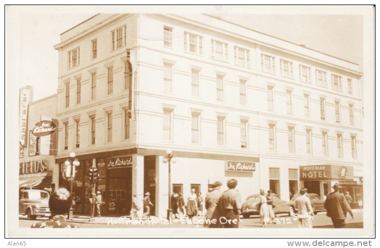 Eugene Oregon, Hoffman's Hotel, Lodging, C1940s Vintage Real Photo Postcard - Eugene