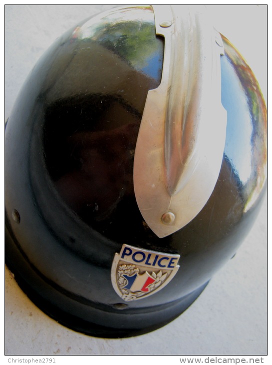 RARE ANCIEN CASQUE COMPLET POLICE NATIONALE ANNEE 1953 EXCELLENT ETAT - Police & Gendarmerie