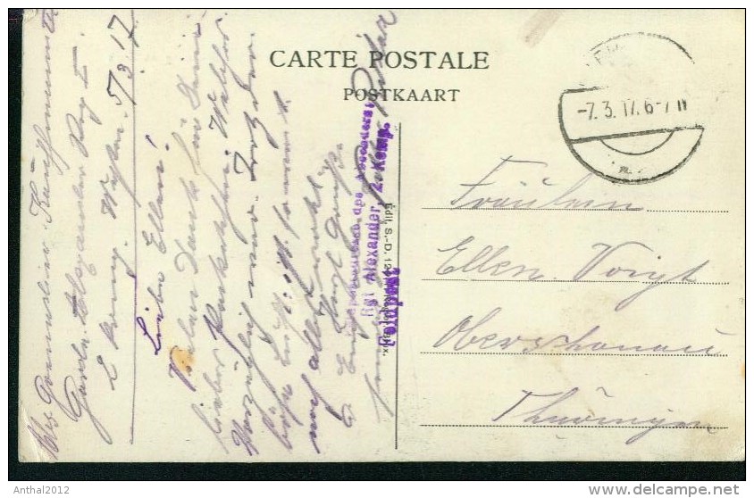 Litho Messines L'Institution Royale Et L'Eglise Koninklijke Stichting En Kerk 7.3.1917 Feldpost - Messines - Mesen
