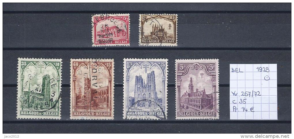 Kathedralen 1928 - Yv./OCB 267/72 Gest./obl./used - Oblitérés