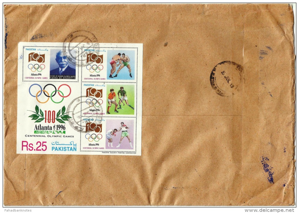 PAKISTAN 2013 Used Registered COVER - WITH POSTAGE STAMPS-MANITURE SHEETS - Pakistan
