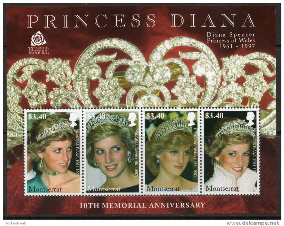 Montserrat 2007 - Princess Diana Memorial Sheetlet SG1370-1373 MNH Cat £15 SG2015 - Montserrat