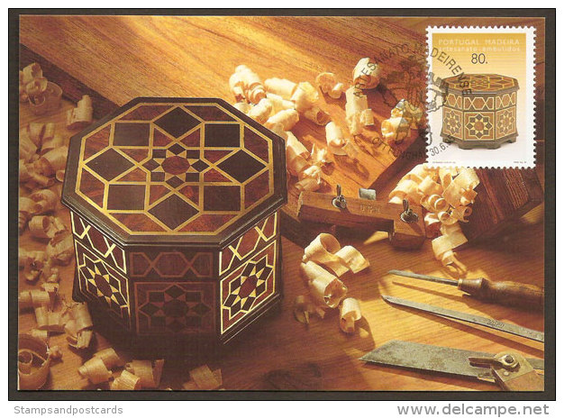 Portugal Madère Artisanat Bois Marqueté Carte Maximum 1995 Madeira Handicraft  Inlaid Wood Maxicard - Maximum Cards & Covers