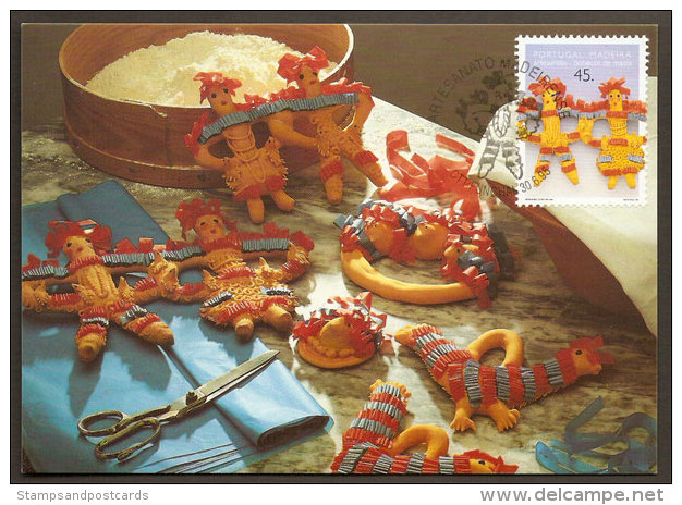 Portugal Madère Artisanat Poupées De De Masse Carte Maximum 1995 Madeira Handicraft  Mass Dolls Maxicard - Maximum Cards & Covers