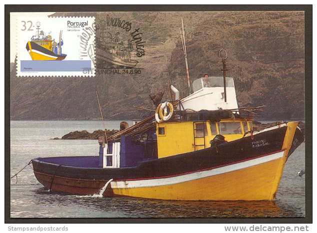 Portugal Madère Bateaux Typique De Pêche 1990 Carte Maximum Portugal Madeira Fishing Typical Boat Maxicard - Tarjetas – Máximo